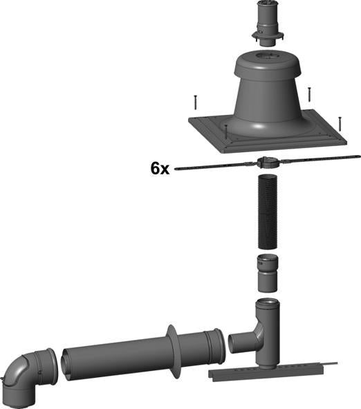 Wolf  Anschluss-Set DN80/125 - C93x DN83 flex. im Schacht, Abdeckung edst. -Art. 2652003