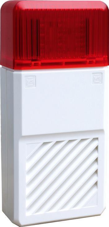 ABI-Sicherheitssysteme System-Extern-Signalgeber Opt./Akust. - Kunststoffgehäuse weiß, Blitzlampe rot - Art. 31600418