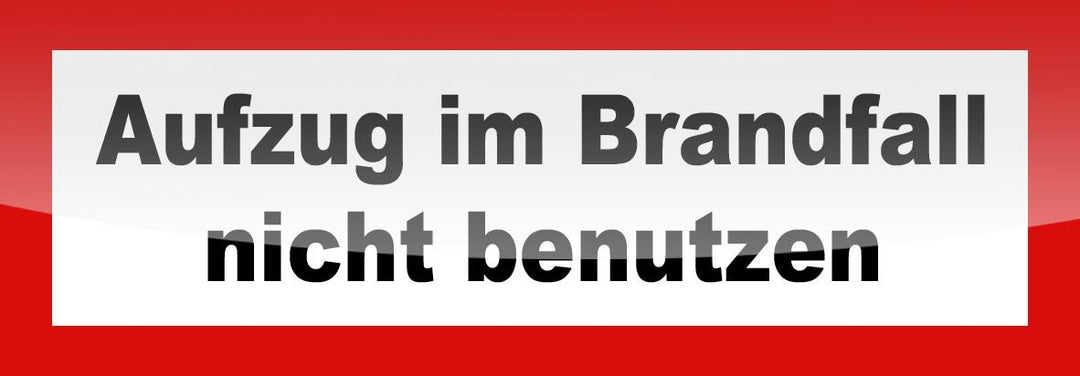 NSC Sicherheitstechnik "Aufzug im Brandfall nicht benutzen" nach DIN 4066, Aluminium - Art. B09430-00