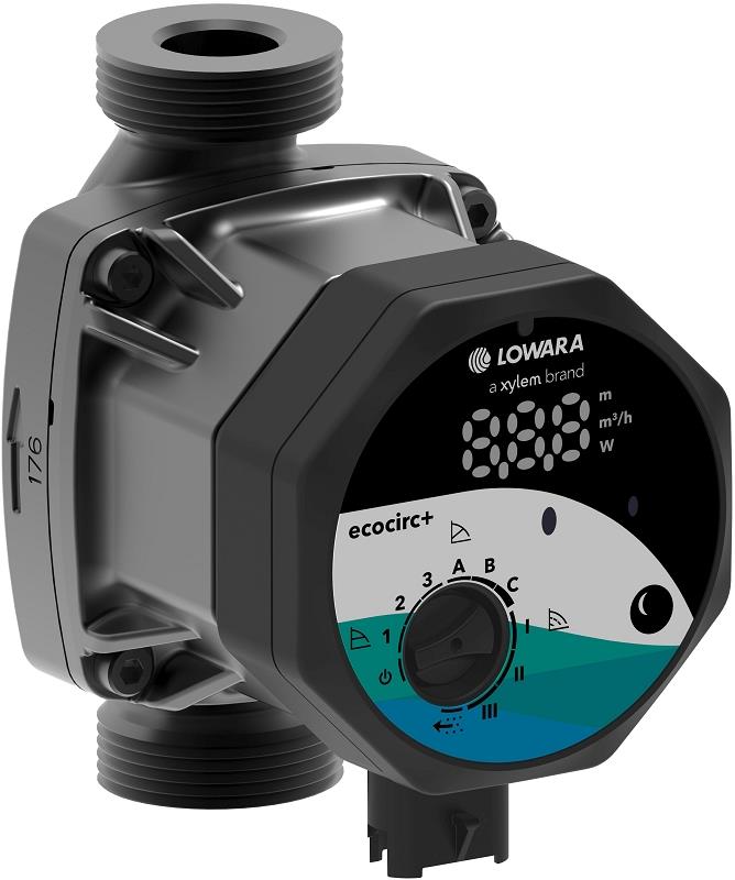 Lowara Hocheffizienzpumpe H-Pumpe ecocirc S+ 20-4/130 L:130 G1 1/4" PN10 max. H:4m 24W