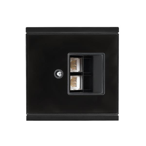 Elsner Elektronik Gebäudeautomation Corlo Abdeckung für LAN-Anschlussdose schwarz, Rand schwarz matt - Art. 70426
