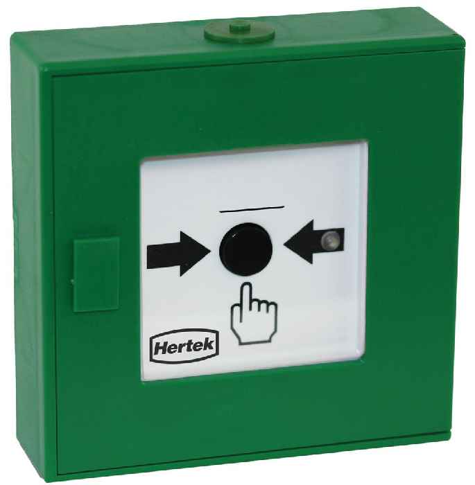 Hertek XP95 Handmelder (ABS, grün, ohne Beschriftung, IP42, Isolator) - Art. BIM207