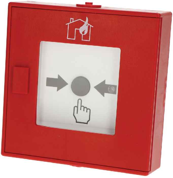Hertek Grenzwert Handfeuermelder (ABS, rot, Haus/Flamme, IP42) - Art. BKM200
