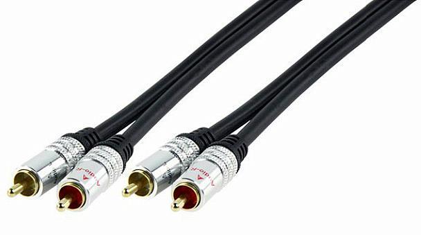 NSC Sicherheitstechnik Cinch-Kabel Stecker / Stecker, vergoldet 5 Meter - Art. S06220-00