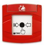 NSC Sicherheitstechnik Druckknopfmelder rot - Symbol "Brennendes Haus" - Art. B02304-00