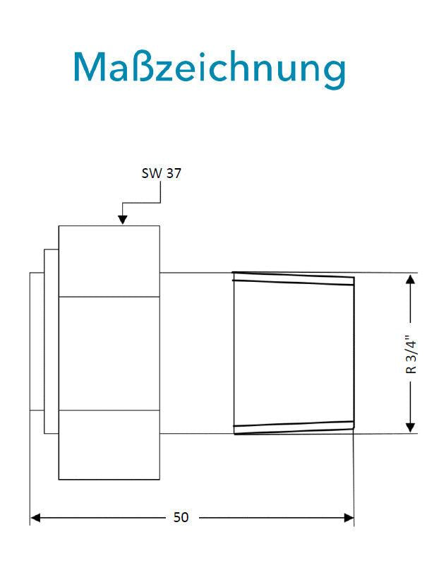 Sensus Kombinierter WMZ Anschlußverschraubung IG1" x AG3/4" PN16