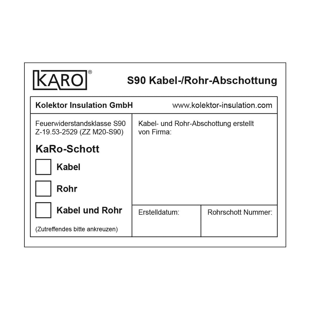 Kolektor KaRo-Kennzeichnungsschild - Art. 268-4001