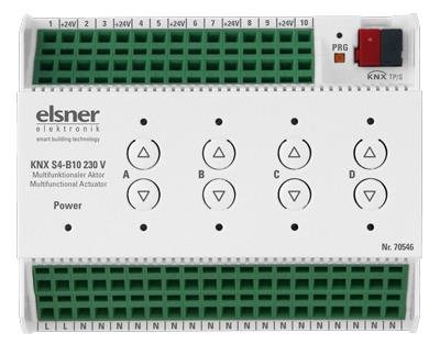 Elsner Elektronik Gebäudeautomation Universalaktor KNX S4-B10 230 V (Schaltaktor und Jalousieaktor) - Art. 70546