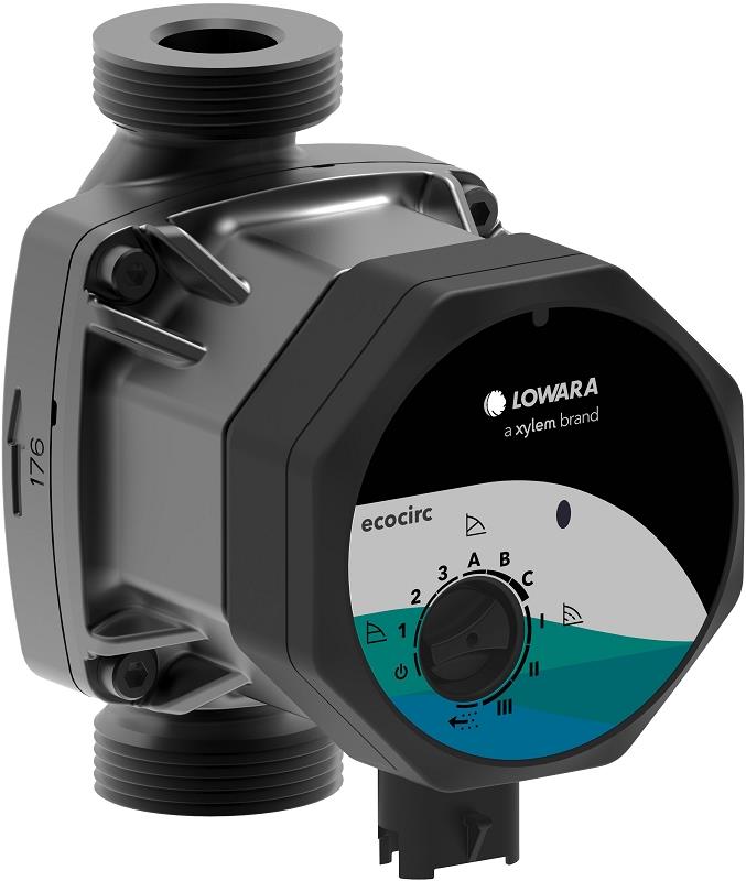Lowara Hocheffizienzpumpe H-Pumpe ecocirc S 20-4/130 L:130 G1 1/4" PN10 max. H:4m 24W