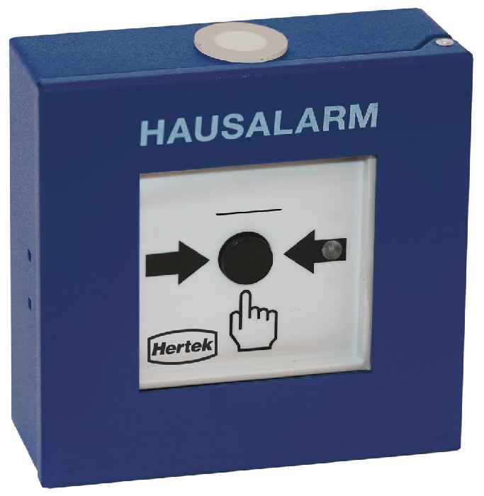 Hertek XP95 Handmelder (Metall, blau, Hausalarm, IP42, Isolator) - Art. BIM232
