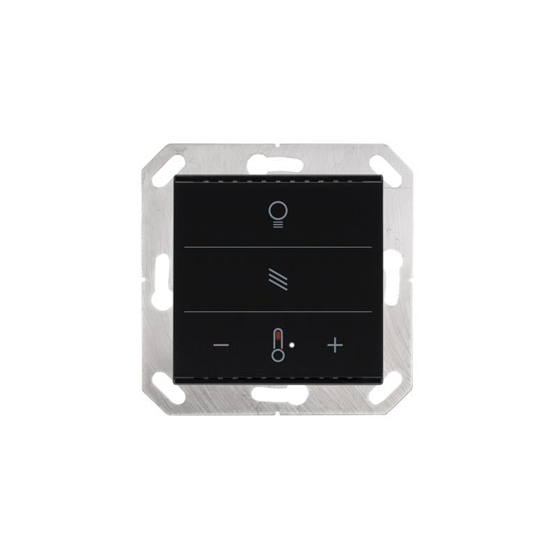 Elsner Elektronik Gebäudeautomation Taster Cala KNX MultiTouch T Light/Sunblind, Tiefschwarz RAL 9005 - Art. 70892