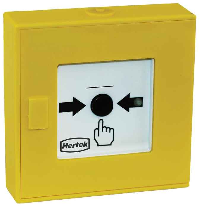 Hertek XP95 Handmelder (ABS, gelb, ohne Beschriftung, IP42, Isolator) - Art. BIM203