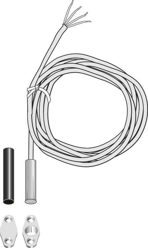 ABI-Sicherheitssysteme Einbaumagnetkontakt EMK 48, Kl. B - Farbe weiß, 5 m Kabel - Art. 21413-5W