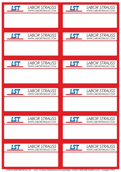 LST-MEP Brandmeldetechnik Melderbeschriftung Bogen/12Stk. BME/MB-BOG/LST - Art. 249246