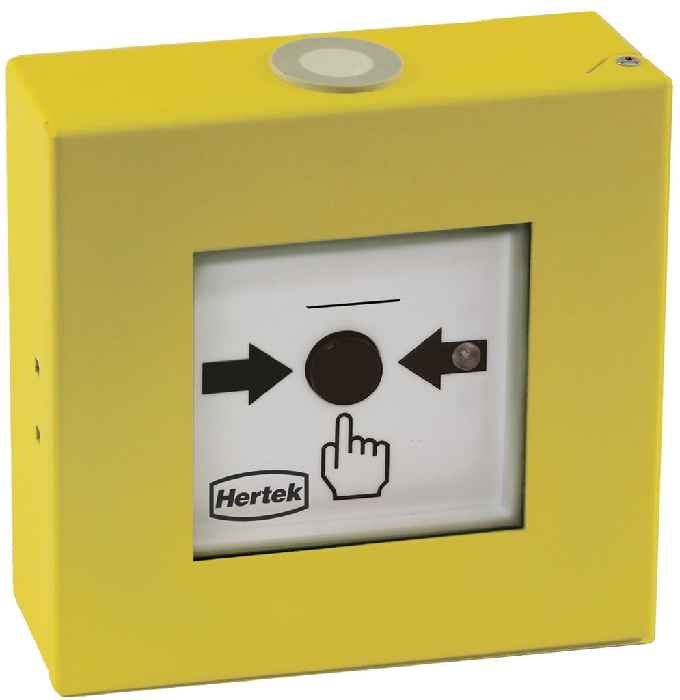 Hertek XP95 Handmelder (Metall, gelb, ohne Beschriftung, IP42, Isolator) - Art. BIM233
