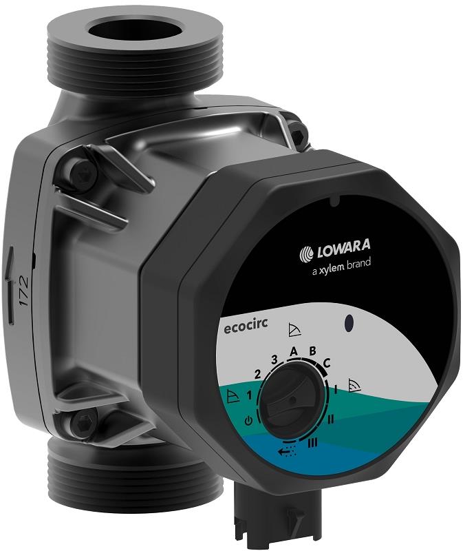 Lowara Hocheffizienzpumpe H-Pumpe ecocirc S 25-4/130 L:130 G1 1/2" PN10 max. H:4m 24W
