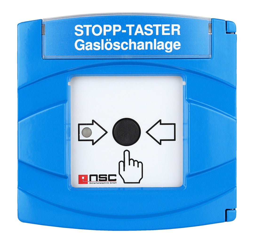 NSC Sicherheitstechnik Druckknopfmelder blau, Alu-Gehäuse, EN12094-3 - Art. B03314-20