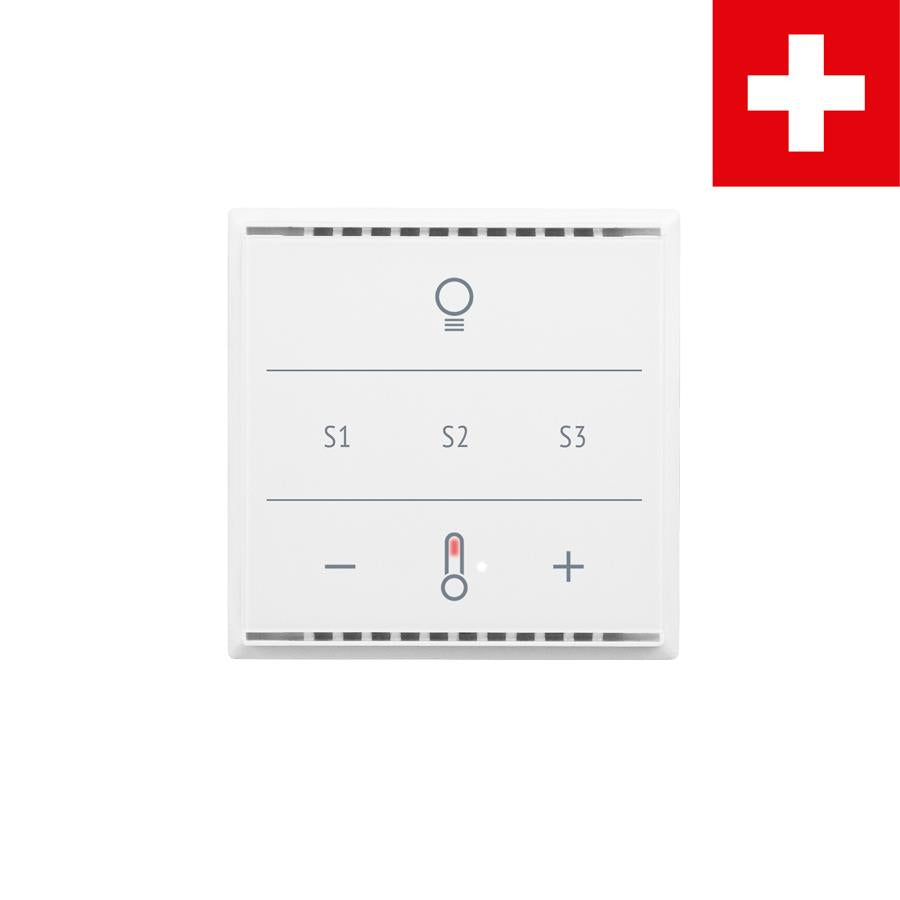 Elsner Elektronik Gebäudeautomation Taster Cala KNX MultiTouch T Light/Scenes CH, Reinweiß RAL 9010 - Art. 70961