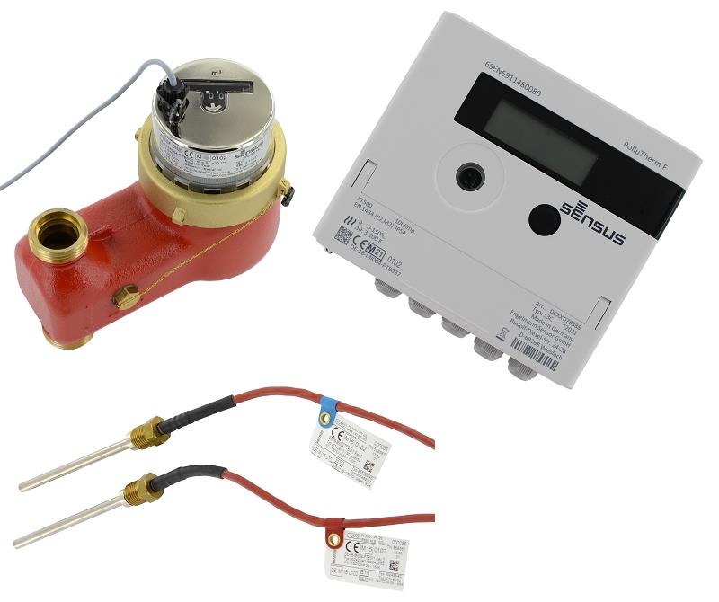 Sensus Kombinierter WMZ PoThF-Set AN130 qp 1,5 B DN20 L:105 F/AG1" PN16 100/6,0 wM-Bus