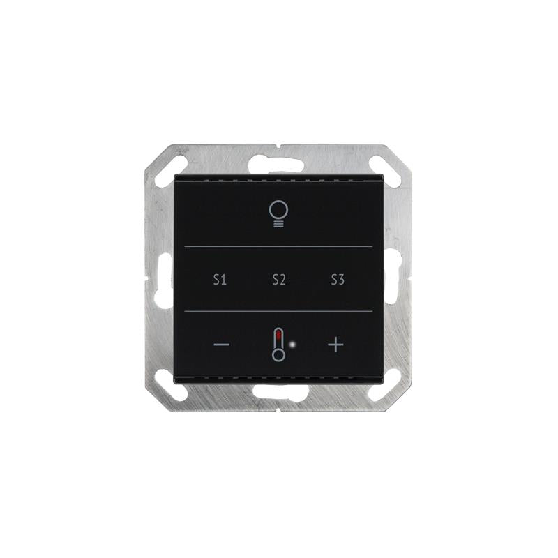Elsner Elektronik Gebäudeautomation Taster Cala KNX MultiTouch T Light/Scenes, Tiefschwarz RAL 9005 - Art. 70962