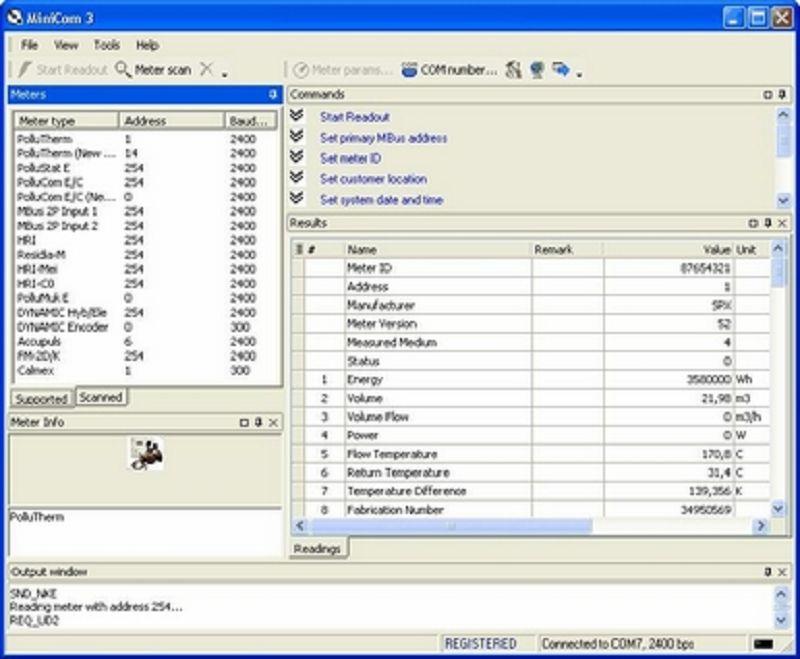 Sensus AMR-Systeme MiniCom 3 Konfigurationssoftware (registriert)