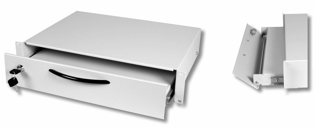 NSC Sicherheitstechnik 19" - Dokumentenschublade 2HE abschließbar, lichtgrau - Art. S06064-00