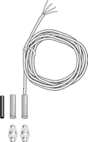 ABI-Sicherheitssysteme Einbaumagnetkontakt EMK 46, Kl. B - Farbe weiß, 5 m Kabel - Art. 21411-5W