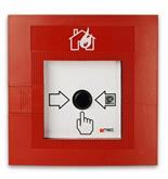 NSC Sicherheitstechnik Druckknopfmelder rot - Symbol "Brennendes Haus" - Art. B02300-00