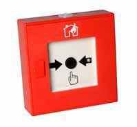NSC Sicherheitstechnik Druckknopfmelder rot - Symbol "Brennendes Haus" - Art. B02621-00