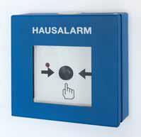 NSC Sicherheitstechnik Druckknopfmelder blau - Text "Hausalarm" - Art. B02620-01