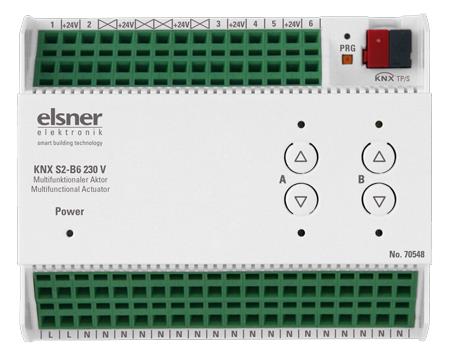 Elsner Elektronik Gebäudeautomation Multifunktionaler Aktor KNX S2-B6 230 V - Art. 70548
