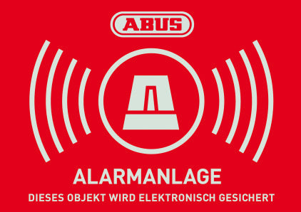 ABUS ABUS AU1422 Warnaufkleber Alarm mit ABUS Logo 148 x 105 mm (1 Stück) - Art. AU1422