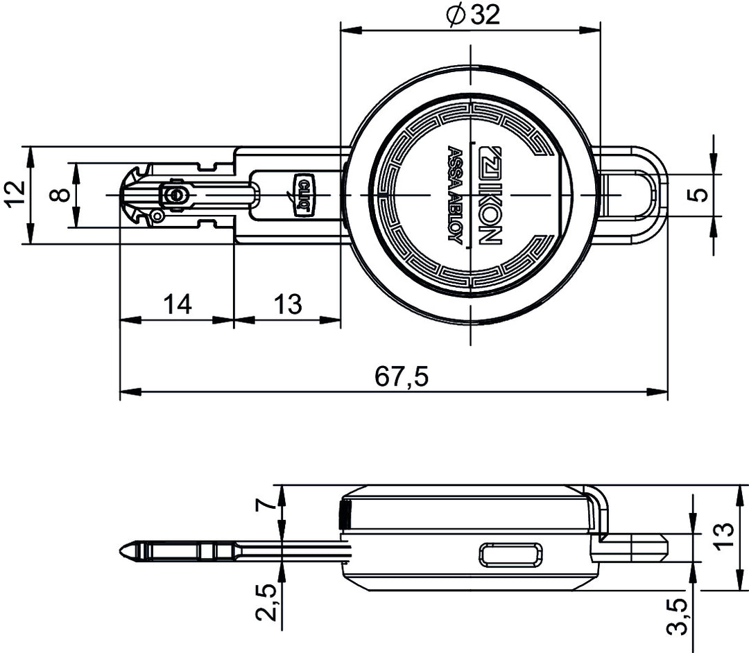 ASSA ABLOY Sicherheitstechnik IKON Belugaschlüssel Professional, eCLIQ - Art. IKON N109,V=B3