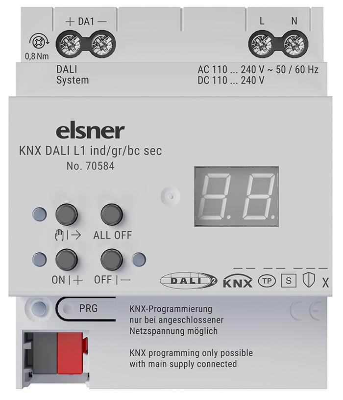 Elsner Elektronik Gebäudeautomation Schnittstelle KNX DALI L1 ind/gr/bc sec - Art. 70584