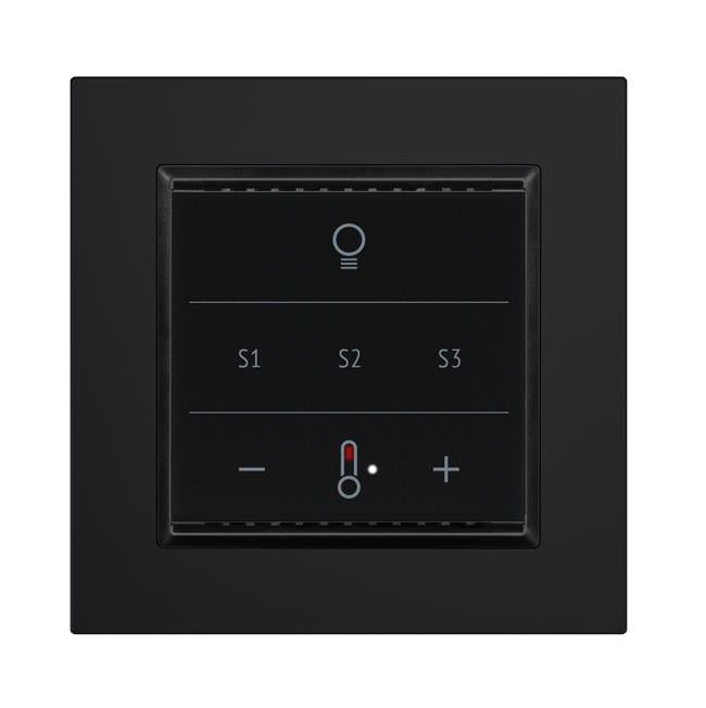 Elsner Elektronik Gebäudeautomation Taster Cala KNX MultiTouch T Light/Scenes CH, Tiefschwarz RAL 9005 - Art. 70963
