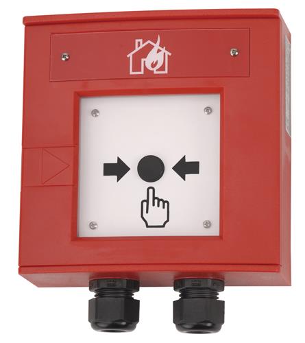 NSC Sicherheitstechnik Druckknopfmelder rot, Symbol "Brennendes Haus", IP66 - Art. B03350-01