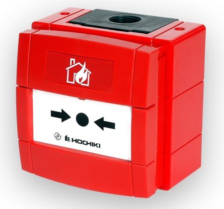 NSC Sicherheitstechnik Springknopfmelder, rot, Symbol "Brennendes Haus", IP67, ABS, kleine Ausführung - Art. B03362-00