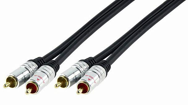 NSC Sicherheitstechnik Cinch-Kabel Stecker / Stecker, vergoldet 0,75 Meter - Art. S06275-00