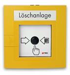 NSC Sicherheitstechnik Druckknopfmelder gelb - Text "Löschanlage" - Art. B02313-00