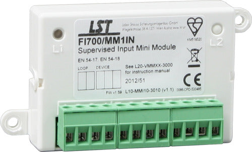 LST-MEP Brandmeldetechnik Überwachungsmodul/700I/Mini 1xEingang FI700/MM1IN - Art. 249256