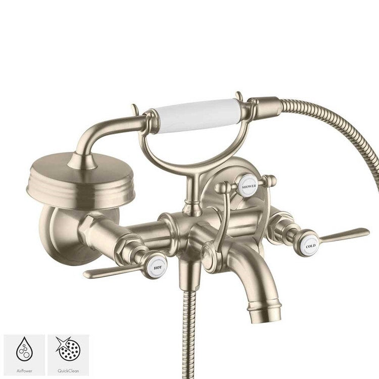 Axor Armatur 2 Hebel für Badewanne außen Ausführung, gebürstetes Nickel MONTREUX 16551820