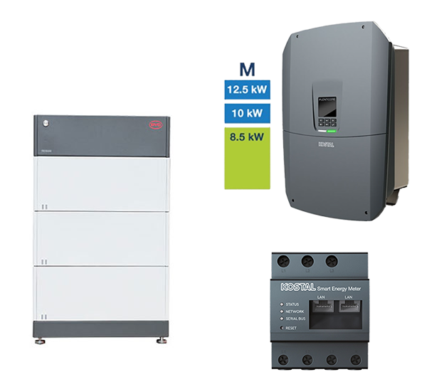 BYD + KOSTAL HV-System, 8,5-12,5 kW, 8,28 kWh nutzbar, 3-phasig, BYD HVM 8.3 + PLENTICORE M G3