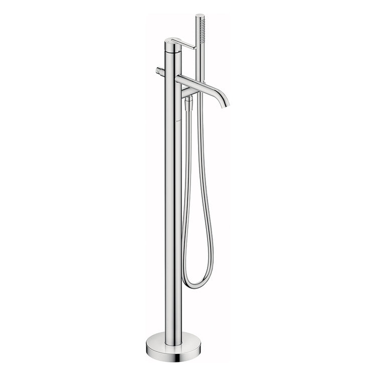 Duravit Einhebel-Bodenmischer für Badewanne, mit Handbrause, Umsteller, Brausehalter und Schlauch, Einbaukörper inklusive, Chromoberfläche BALCOON BA5250000010