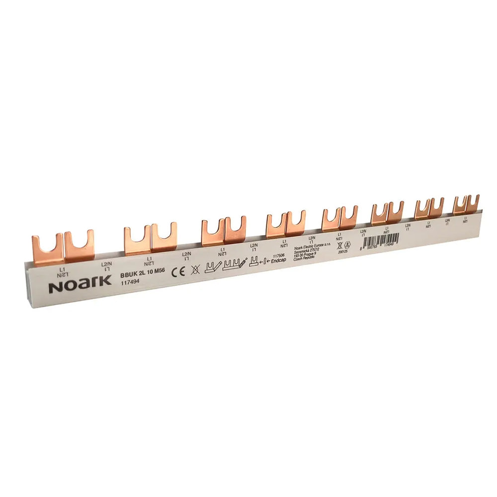 Noark Phasenschiene Gabel 2-polig, 56 TE, 63 A, 10 mm²