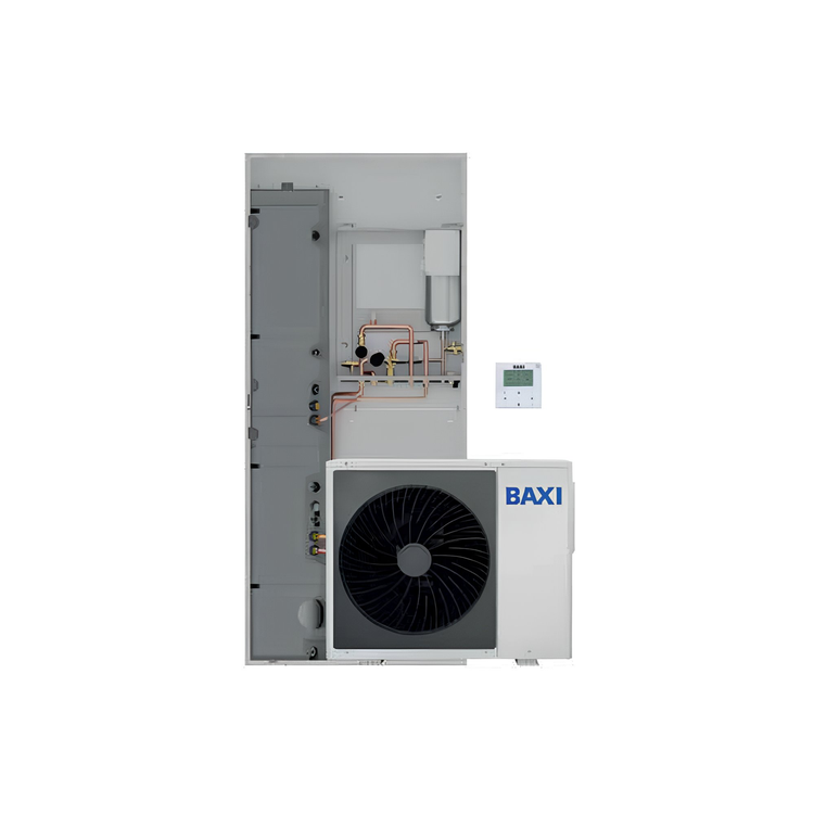 Baxi Einbausystem mit nur elektrischer Integration mit einphasiger Wärmepumpe 8 kW, Speicher 150 Liter und Bedienfeld CSI IN AURIGA COMPACT 8M A7837721+A7874856