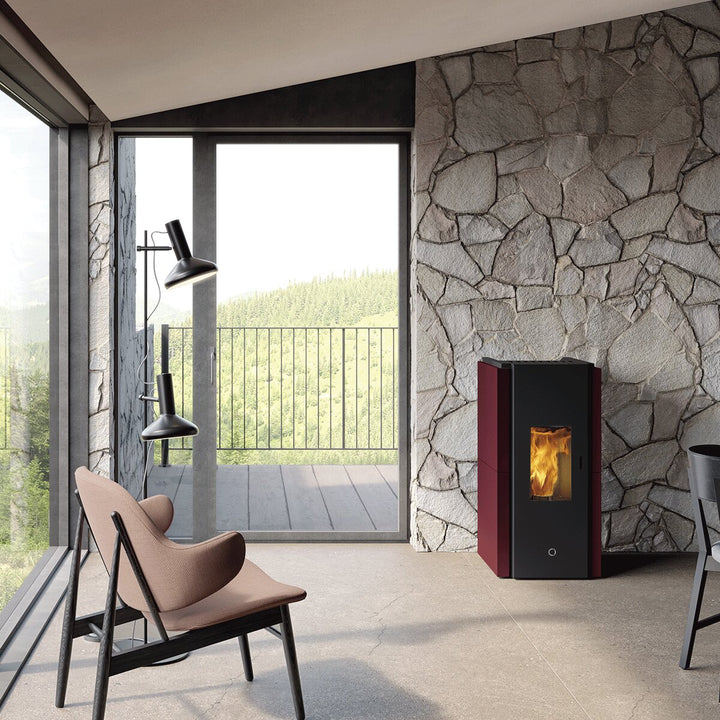 EK63 ZONE80 - gruppo Edilkamin – Pelletofen, 7,6 kW, Bordeaux