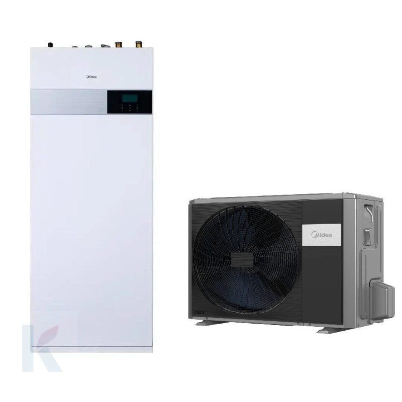 Solarics Midea MHA-V12WD2RN8-E + HBT-A160240CD30GN8-E – BC M-Thermal Hygge Split 12.10 Heizen. / 10.0 Kühlen Triph. Hydronic + Speicher