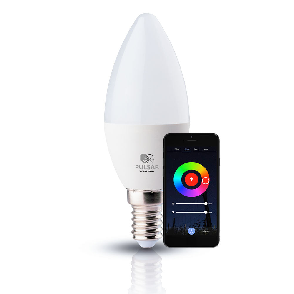 Pulsar Smart-LED-Kerzenlampe E14, 6 W, RGB, Tuya WLAN/Bluetooth