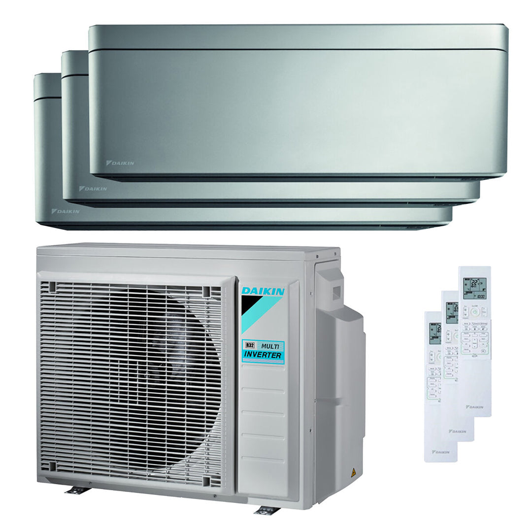 Daikin Stylish 5000+5000+5000 BTU – Multisplit-Klimagerät (3 Innengeräte), 4/4,6 kW, R32, A+++/A++, WLAN
