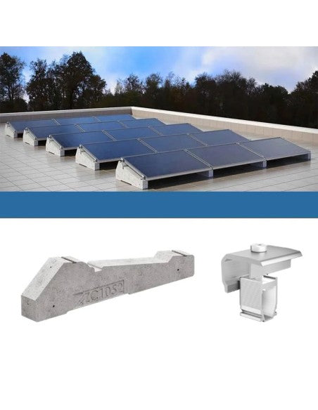 Befestigungssatz für 1 Flachdachplatte mit Ballast Solar-Photovoltaik